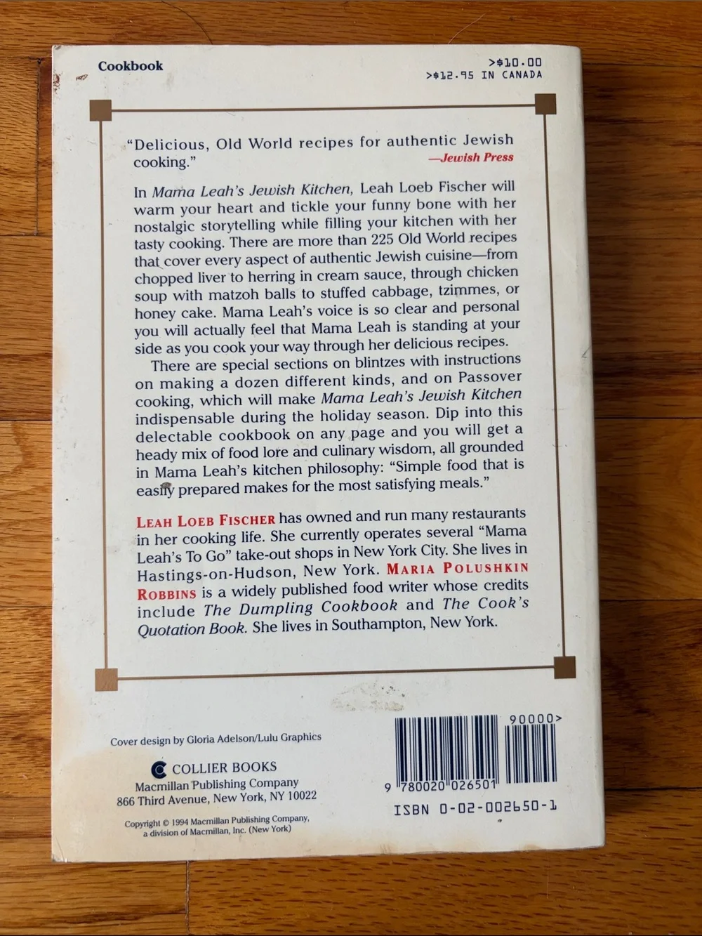 Mama Leah’s Jewish Kitchen Cookbook Vintage Recipes